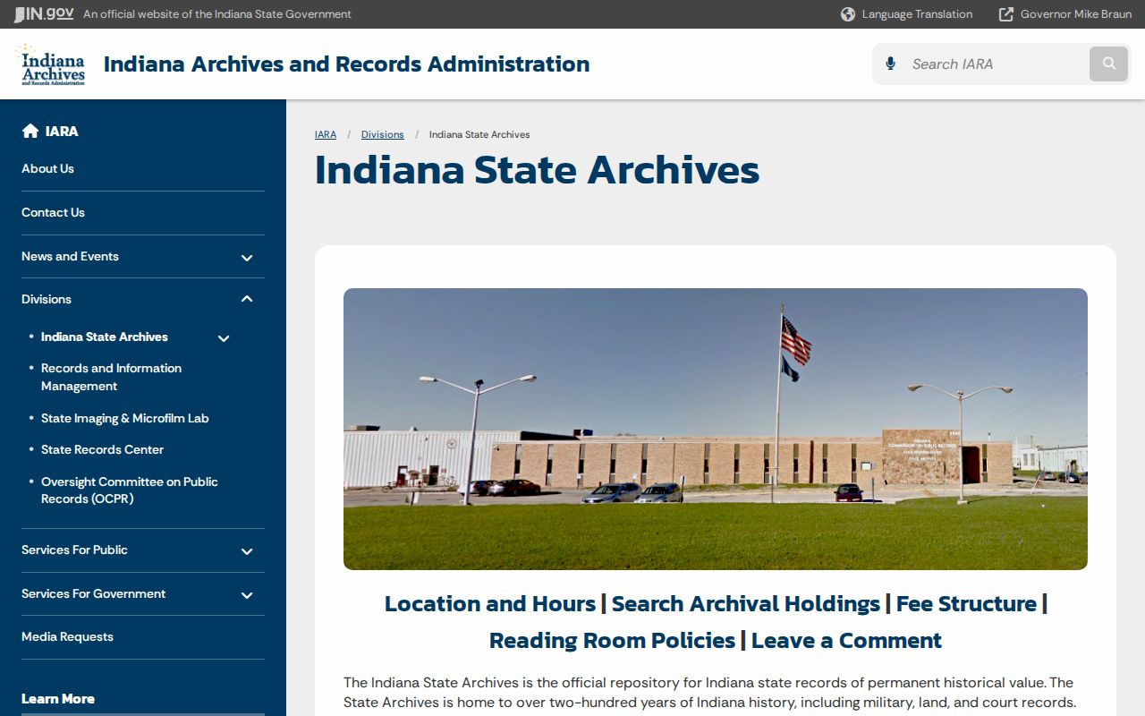 Indiana archival research route for older Floyd County public safety records