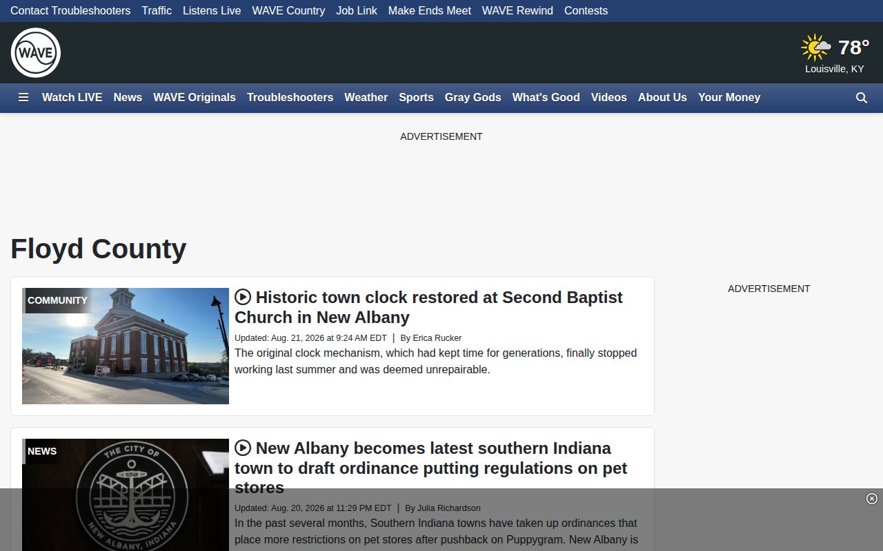 WAVE Floyd County crime news and arrest coverage landing