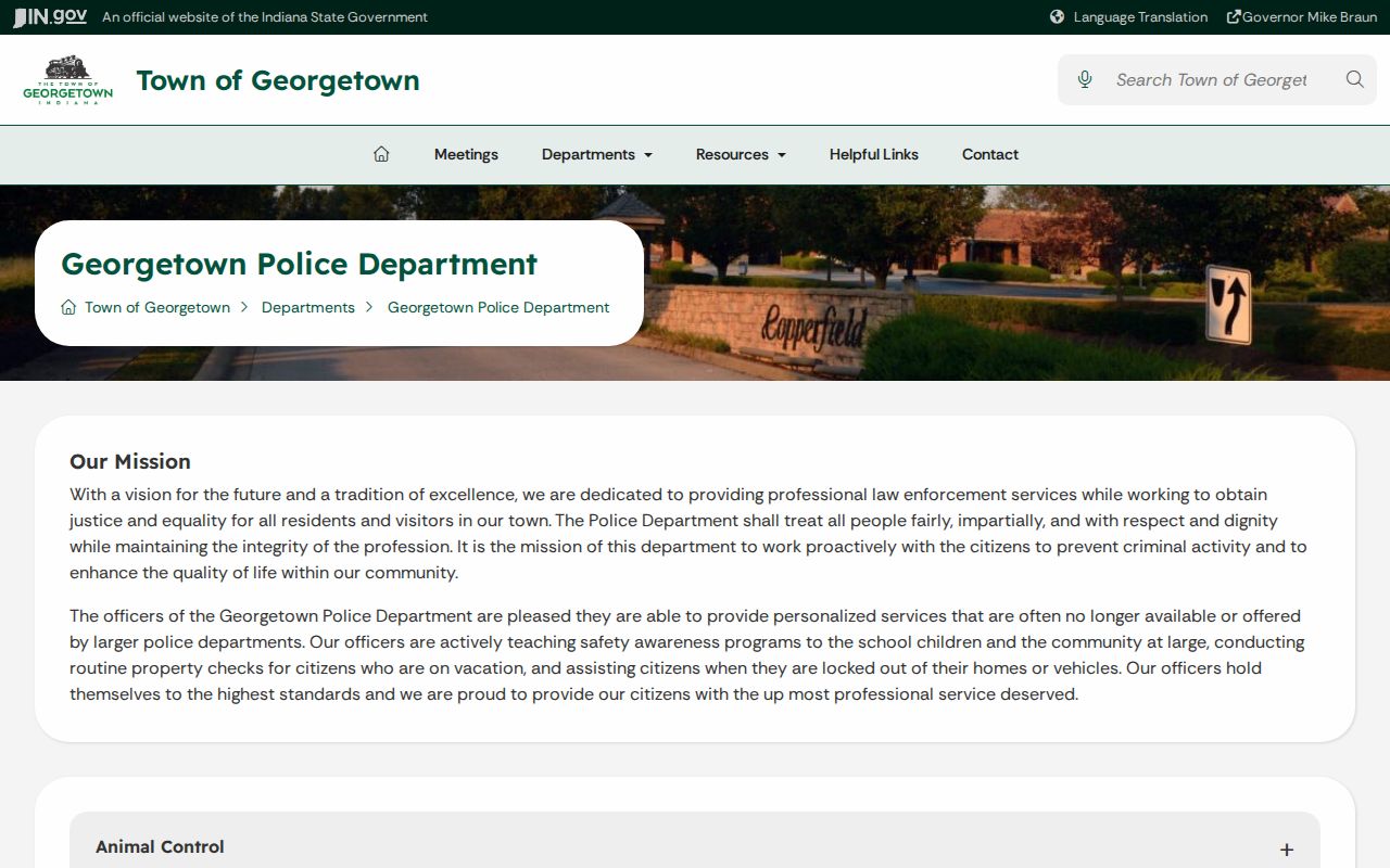 Georgetown Police Department official Floyd County arrest record source